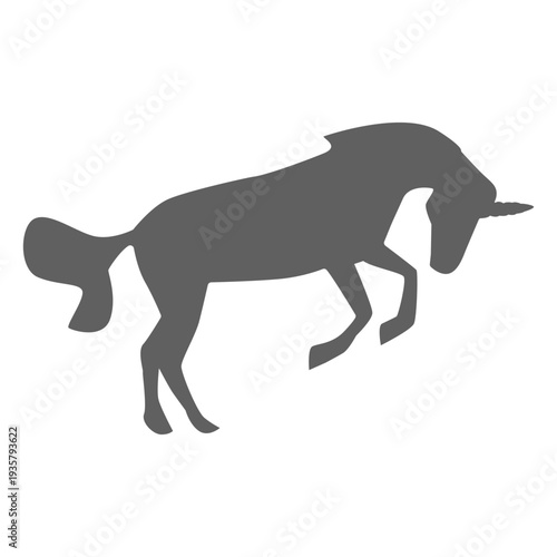 Unicorn horse horn tail silhouette