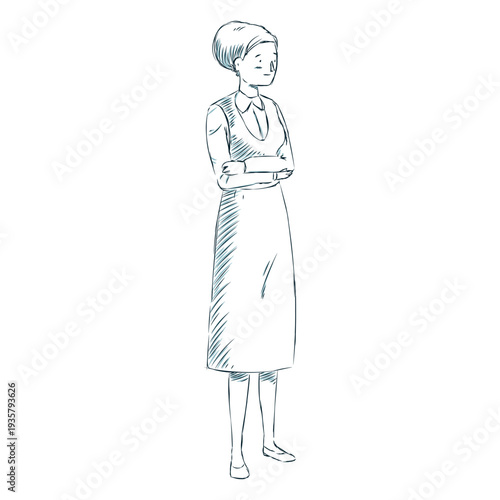 Woman jewish posture line