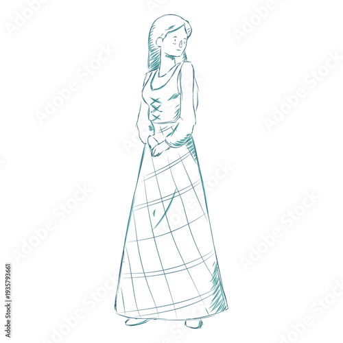 Woman skirt scottish line