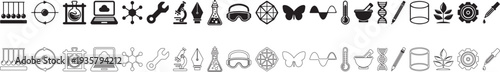 STEM vector icon set. 
