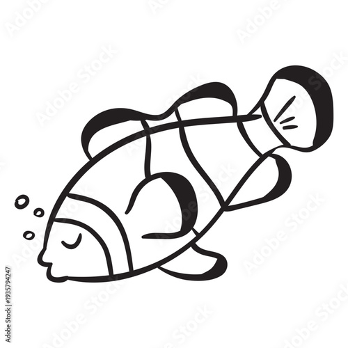 Clown fish sleeps stroke