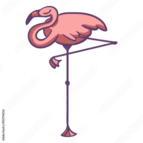 Pink flamingo sleeping portrait