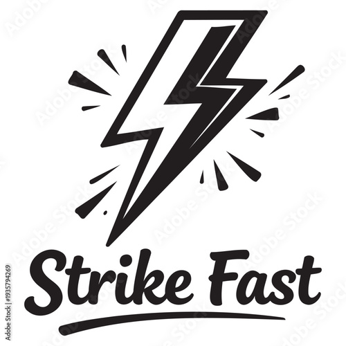 Dynamic lightning bolt logo design with striking energy and bold typography for fast action concepts