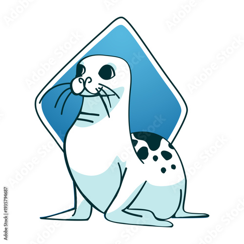 Sitting seal stylish seal