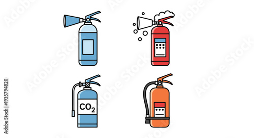 Fire Extinguisher clean color illustration