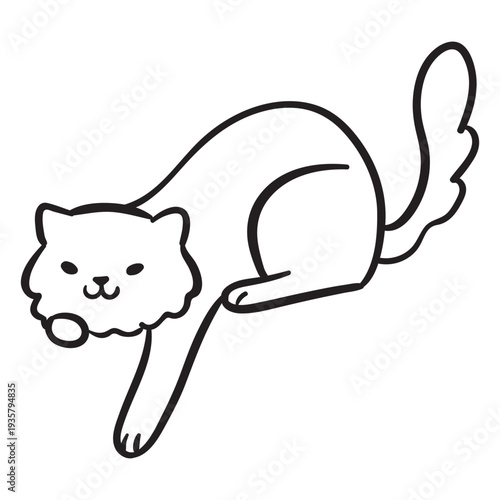 Cute cat stroke playing