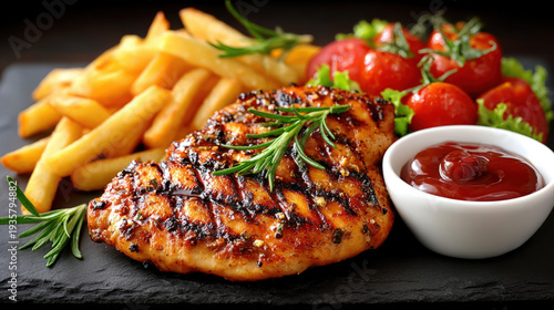 Grilled chicken breast with...