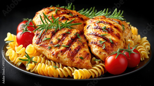 Grilled chicken served with...
