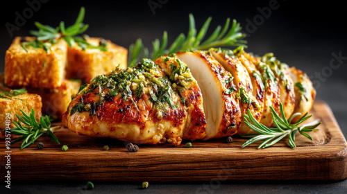 Griddled chicken breast wit...