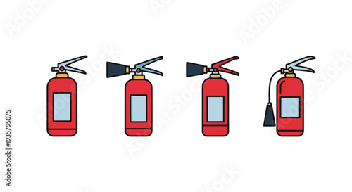 Fire Extinguisher Line art minimal bold color vector