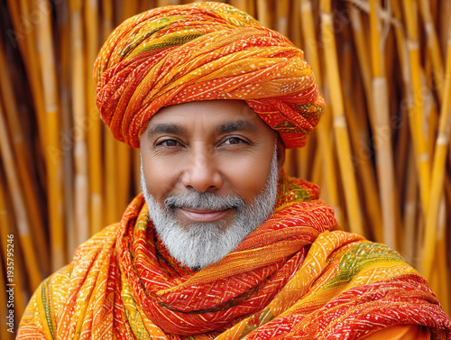 Happy Indian farmer smiling