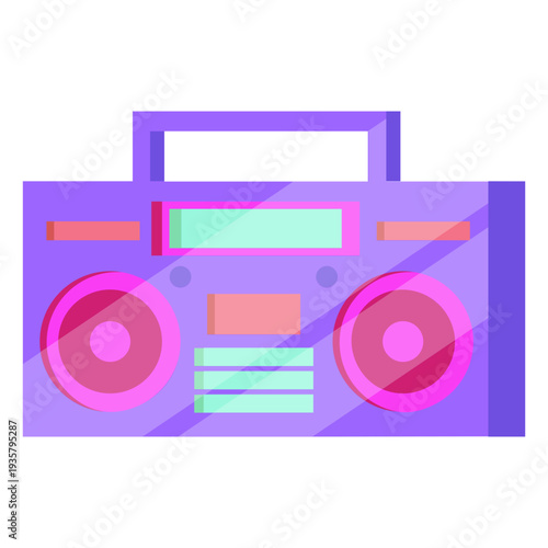 80s cassette player colorful