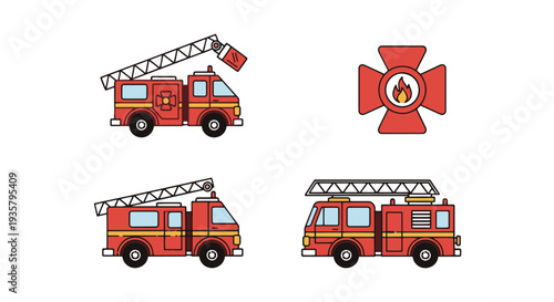 Fire Rescue Line abstract smooth elegant illustration