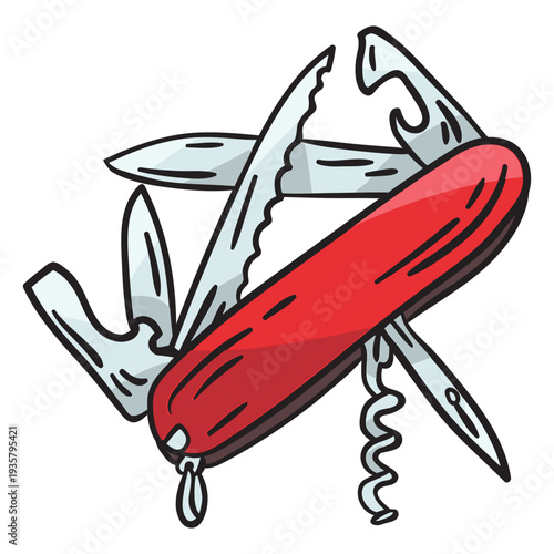 Swiss army knife tool illustration