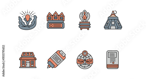 Fire Warning Line abstract smooth modern illustration