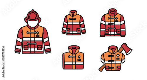 Firefighter Jacket Line art modern smooth minimal illustration
