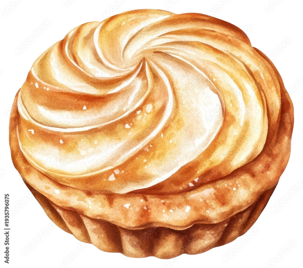 Fototapeta premium PNG Religieuse dessert illustration watercolor.