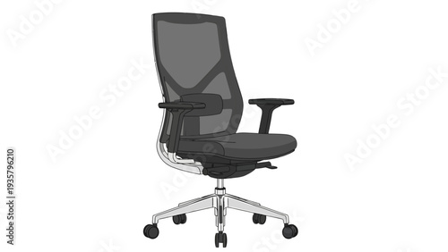 Black Office Chair Isolated.