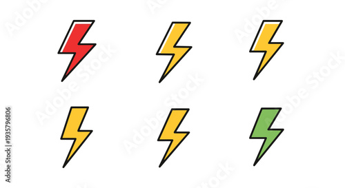 Flash Icon Line art creative shape color illustration
