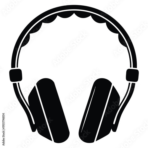 Headphone icon image isolated design element for music audio sound technology and multimedia concept themes in clean and modern vector style