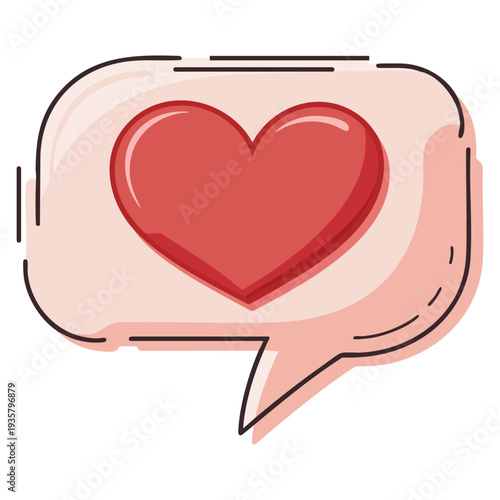 Heart love in speech bubble icon vector illustration design element perfect for chat message romance communication and social media concept