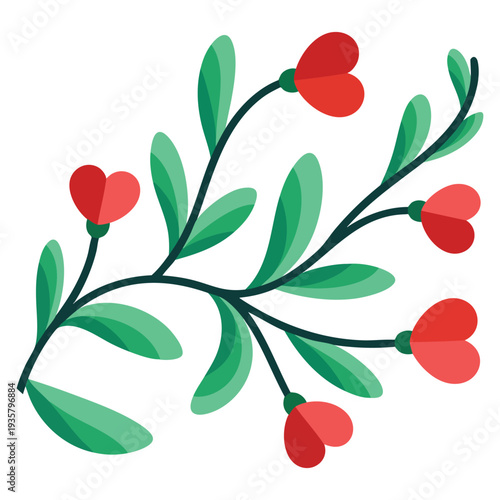 Heart plants with hearts icon fruit vector illustration design element for love nature and organic themed creative artwork