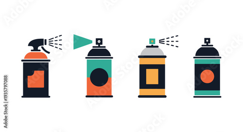 Paint Spray Line art vector clean modern color illustration