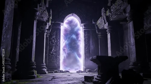 Mysterious Portal in Ancient Temple - A Journey Through Time.