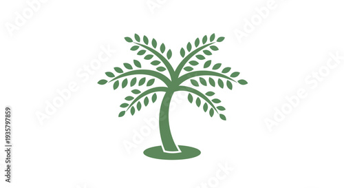 Green palm tree vector illustration