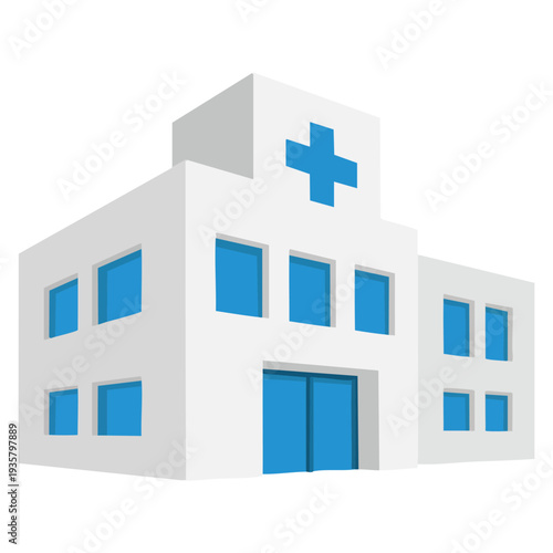 Hospital 3d symbol icon concept illustration perfect for healthcare communication medical facility signage emergency care and professional service designs