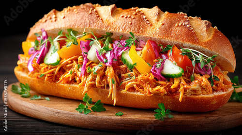 Roast chicken baguette sand...