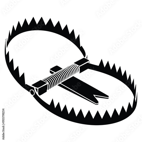 Hunting symbol trap icon in black style isolated on white background stock vector illustration perfect for outdoor activity and nature themes