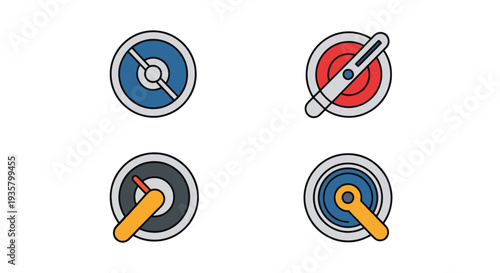 Flywheel Line art abstract color composition illustration