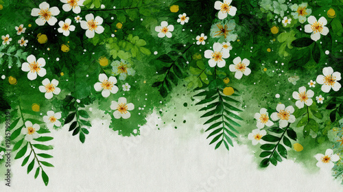 Spring background texture with fresh floral patterns