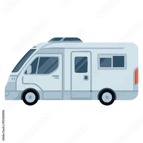 Illustration of camper from the side view ideal for camping branding road travel blogs vehicle rental marketing and adventure themed artwork