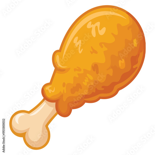 Illustration of chicken drumstick golden fried style with crunchy texture ideal for food menu and restaurant design themes