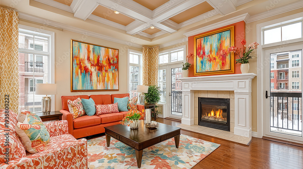 Fototapeta premium Tangerine interior color scheme