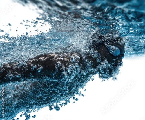 swimming isolated on a whit...