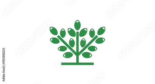Green tree icon on white background