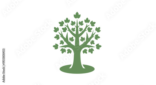 Green tree illustration on white background