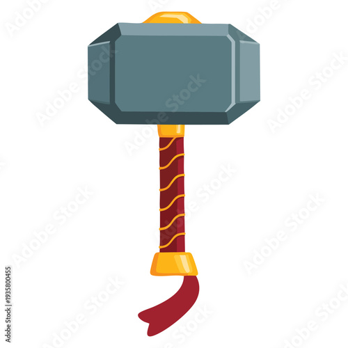 Illustration of Hammer of Thor isolated on white background vector design element ideal for mythology fantasy weapon hero and legend themed artwork