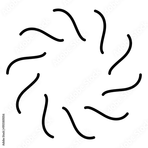 One ring wavy firework sparks stroke