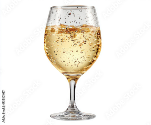 white wine isolated on a wh...