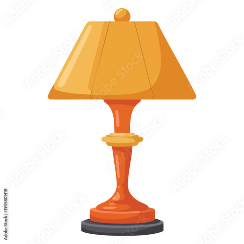 Illustration of table lamp isolated on white background vector design element ideal for home interior lighting decor and furniture themed artwork