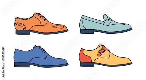 Formal Shoes Line art vector soft abstract tone illustration