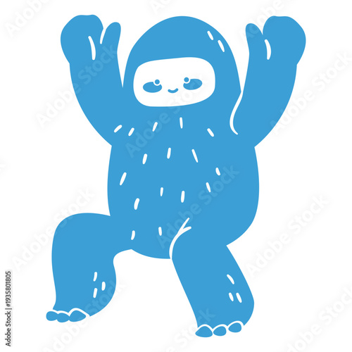 Waving yeti cute
