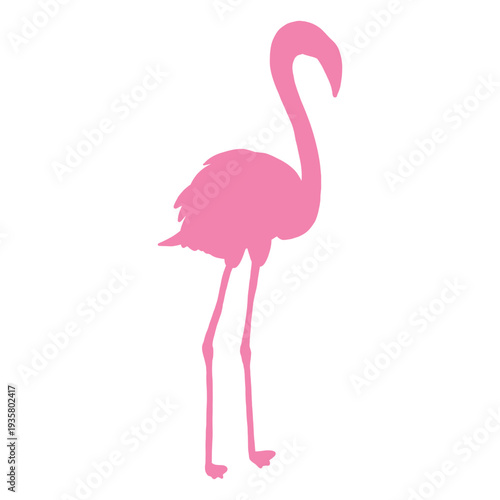 Flamingo standing straight silhouette