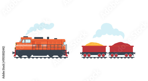 Freight Line art vector set colorful design concept illustration