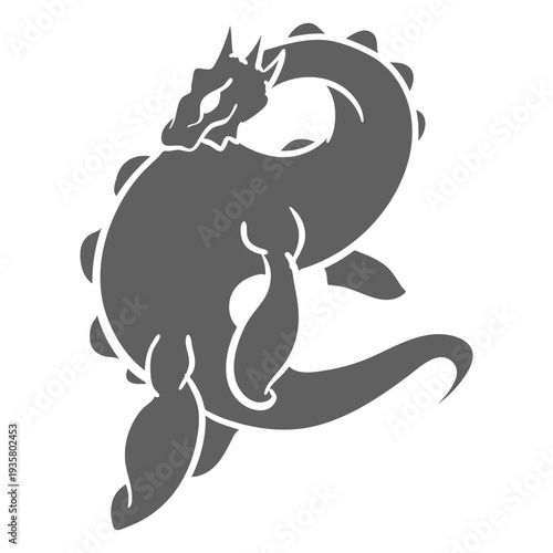 Folklore creature dragon design