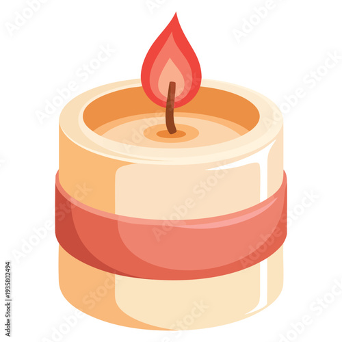 Isolated aromatic candle icon on white background minimal fragrance illustration suitable for spa branding relaxation poster or home decoration concept